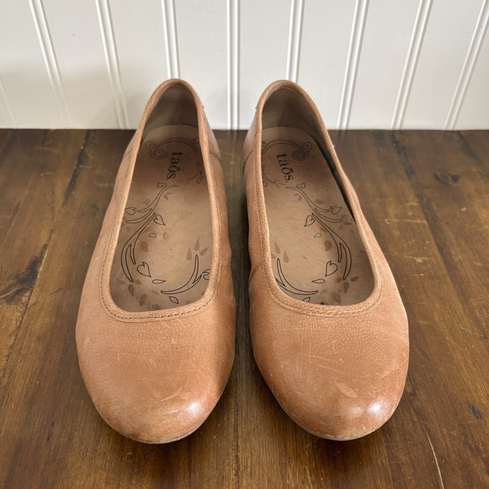 Taos Rascal Caramel Brown Leather Ballet Flats Slip On Comfort Size 8 RAS-13715 - Picture 4 of 9